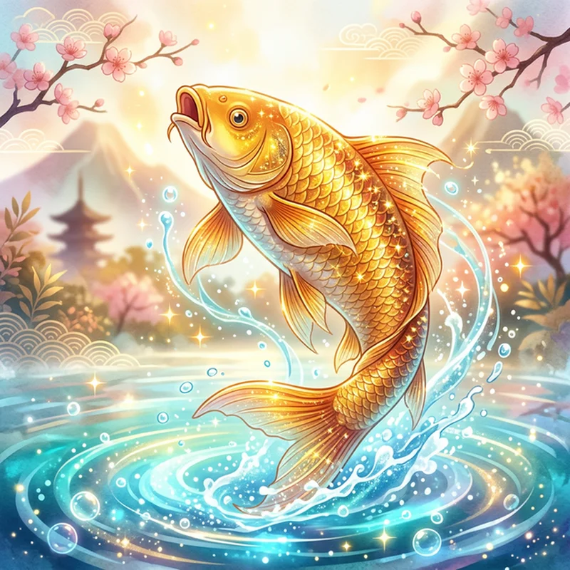 잉어 꿈 해몽 및 로또 번호 이미지